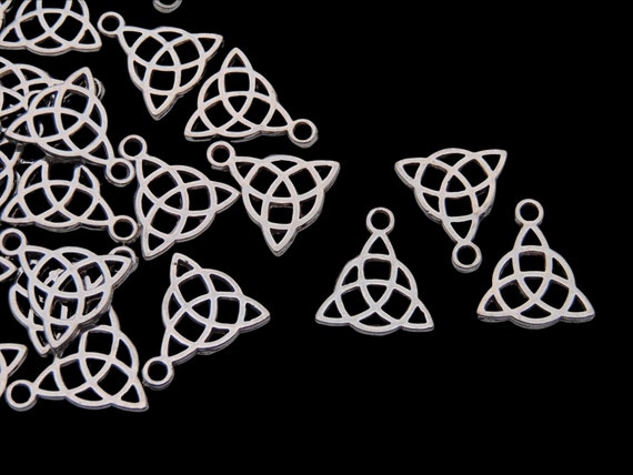 thumbnail image 2 of 15 Pcs Tibetan Silver Celtic Knot Charms – Trinity Triquetra Pagan Wicca L5, 17mm, Metal Alloy 2 of 4