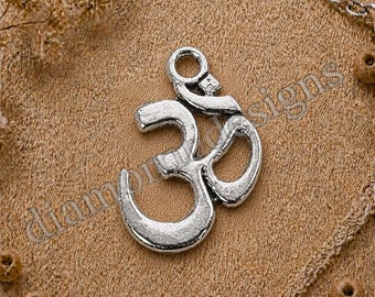 20 Stück 16 mm Tibetsilber "Ohm" Aum Om Symbol Yoga Charms Schmuck B148