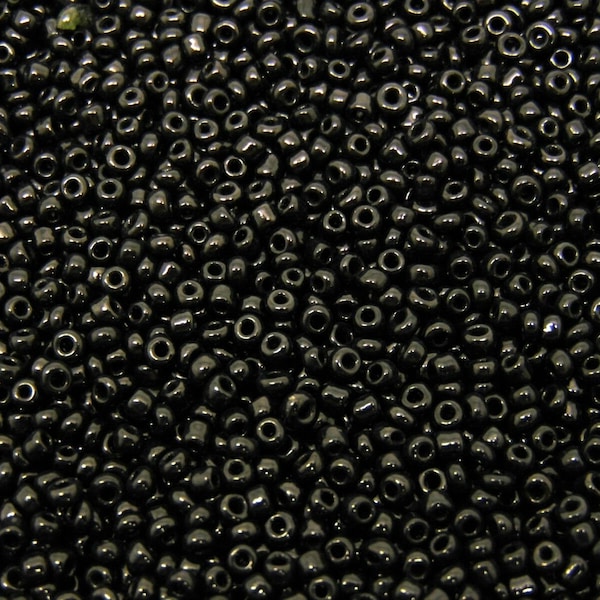 30g x 11/0 Black Opaque Glass Seed Beads Jewellery Beading Craft 2mm H118