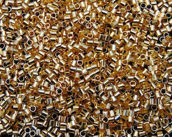 2mm oro chapado tubo crimpado abalorios joyería haciendo hallazgos Craft UK VENDEDOR