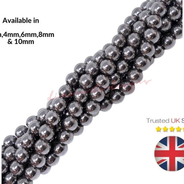 Quality (MAGNETIC ) Hematite - Shamballa Round Gemstone Beads 4mm 6mm 8mm 10mm Select Size