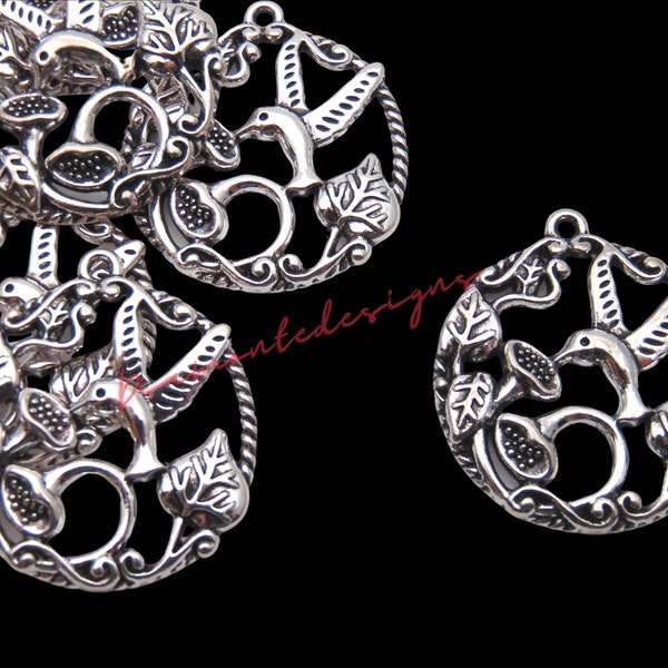 5 Pcs - 34mm Tibetan Silver Hummingbird Pendant Charm Nature Joy Jewellery E248