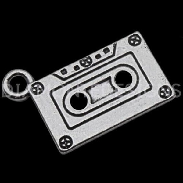 8 Stück - Tibetsilber Band Kassette Charms Musik Band Schmuck 23mm - J244