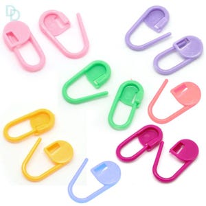 Mixed Bright Colour Plastic Stitch Holder / Markers Crochet / Knitting Craft