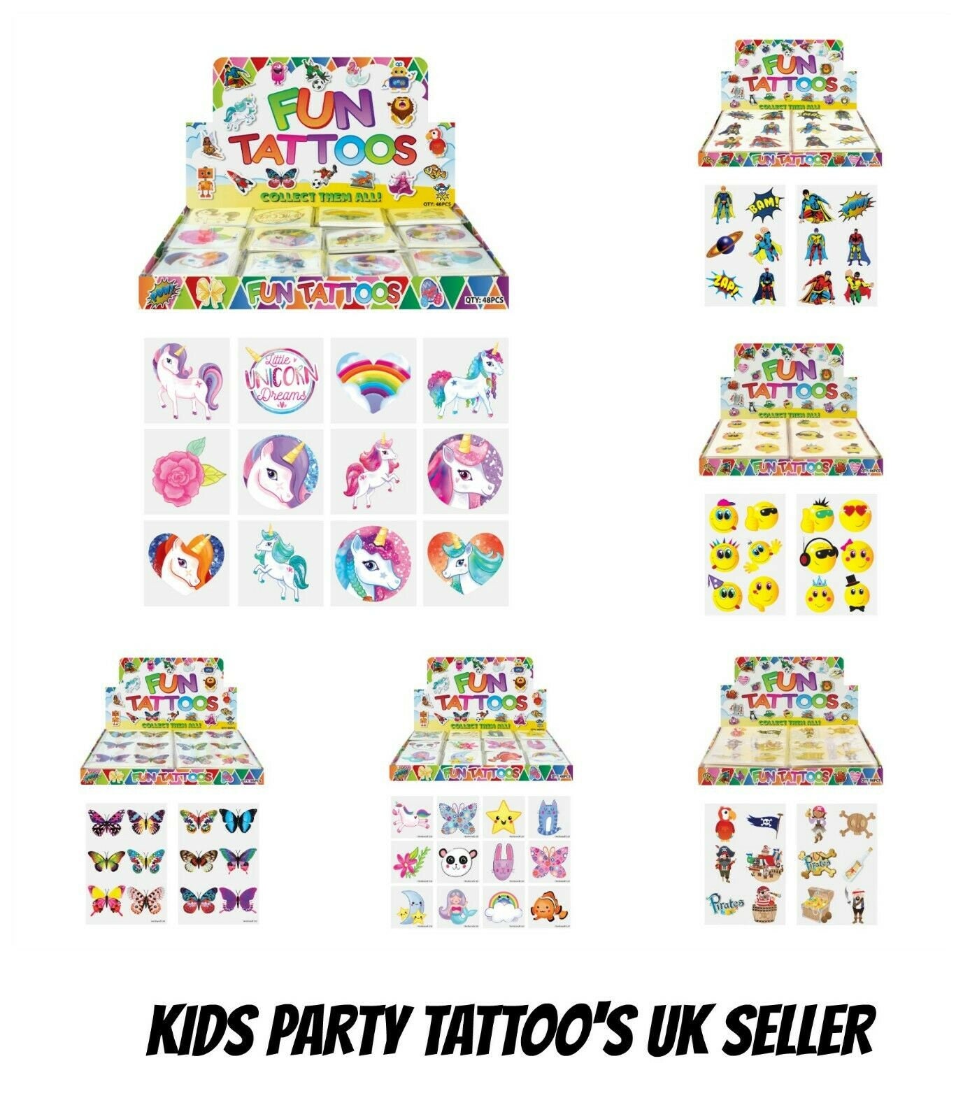 72 x Christmas XMAS Temporary Tattoos Kids Girls Boys Party Bag Filler Toy