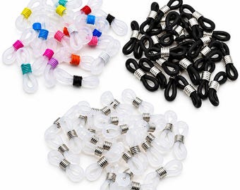 10 Pcs - 20mm Black / White / Colour Rubber Spectacle Glasses Holder Connectors Components