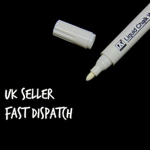 1 x Weißer flüssiger Kreidestift - Marker für Glasfenster TafelTafel Stifte UK