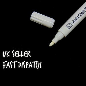 1 x White Liquid Chalk Pen - Marker For Glass Windows Chalkboard Blackboard Pens UK