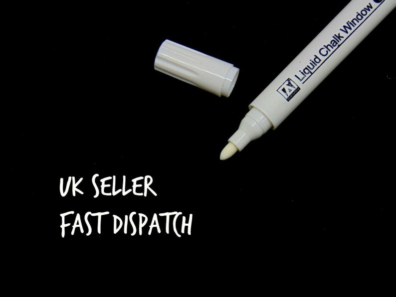 1 x White Liquid Chalk Pen Marker For Glass Windows Chalkboard Blackboard Pens UK image 1