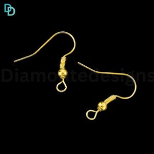 100 (50 Pairs 18mm Gold Plated Ear wire Fish Hook Earring Jewellery Craft G134