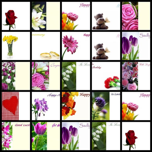 10 fleuriste fleurs cartes de message anniversaire anniversaire mères funérailles sympathie vierge royaume-uni