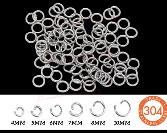 200 anelli per saltare in acciaio inossidabile 304, 3 mm - 10 mm, accessori per gioielli, perline, UK