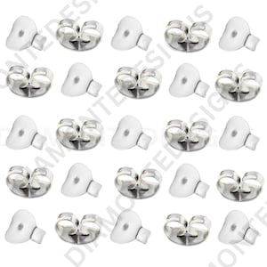 6mm Silver Plated Butterfly Earring Backs Jewellery Findings Stud Back Studs Kids Adults UK