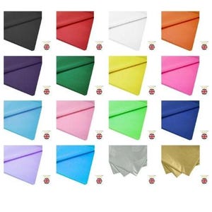 Seidenpapierbögen säurefreie, biologisch abbaubare Geschenkverpackung 16 Farben - UK SELLER