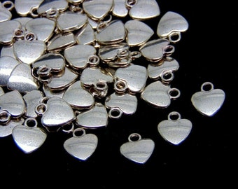 50pc Tibetan Silver Heart Pendants Charms aunt Crafts Jewellery   QE1263