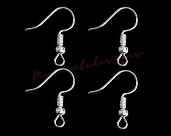 200 x (100 pairs) 18mm Silver Plated Earwires Fish Hook Jewellery Findings A122