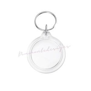Clear Acrylic Round 45mm Blank Keyrings / Key Ring Keychain Tools