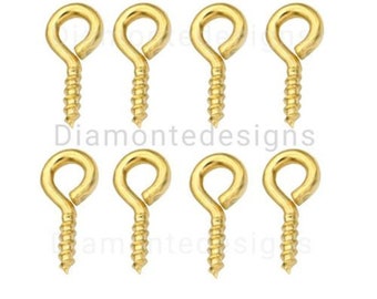 Gold Plated 10mm x 4mm Screw Eye Bails Jewellery Craft Findings