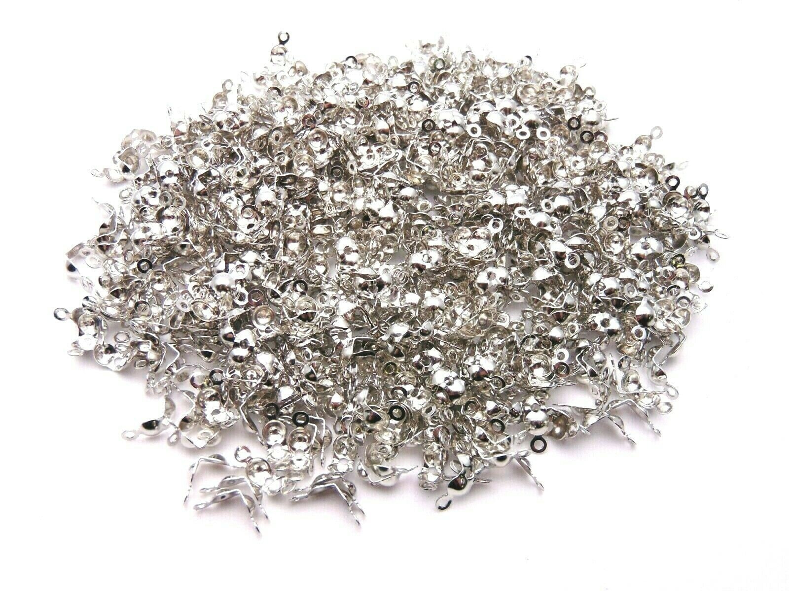 1000 pcs - Culotte-culotte de couleur argent vieilli 8 mm Collier Calottes C64