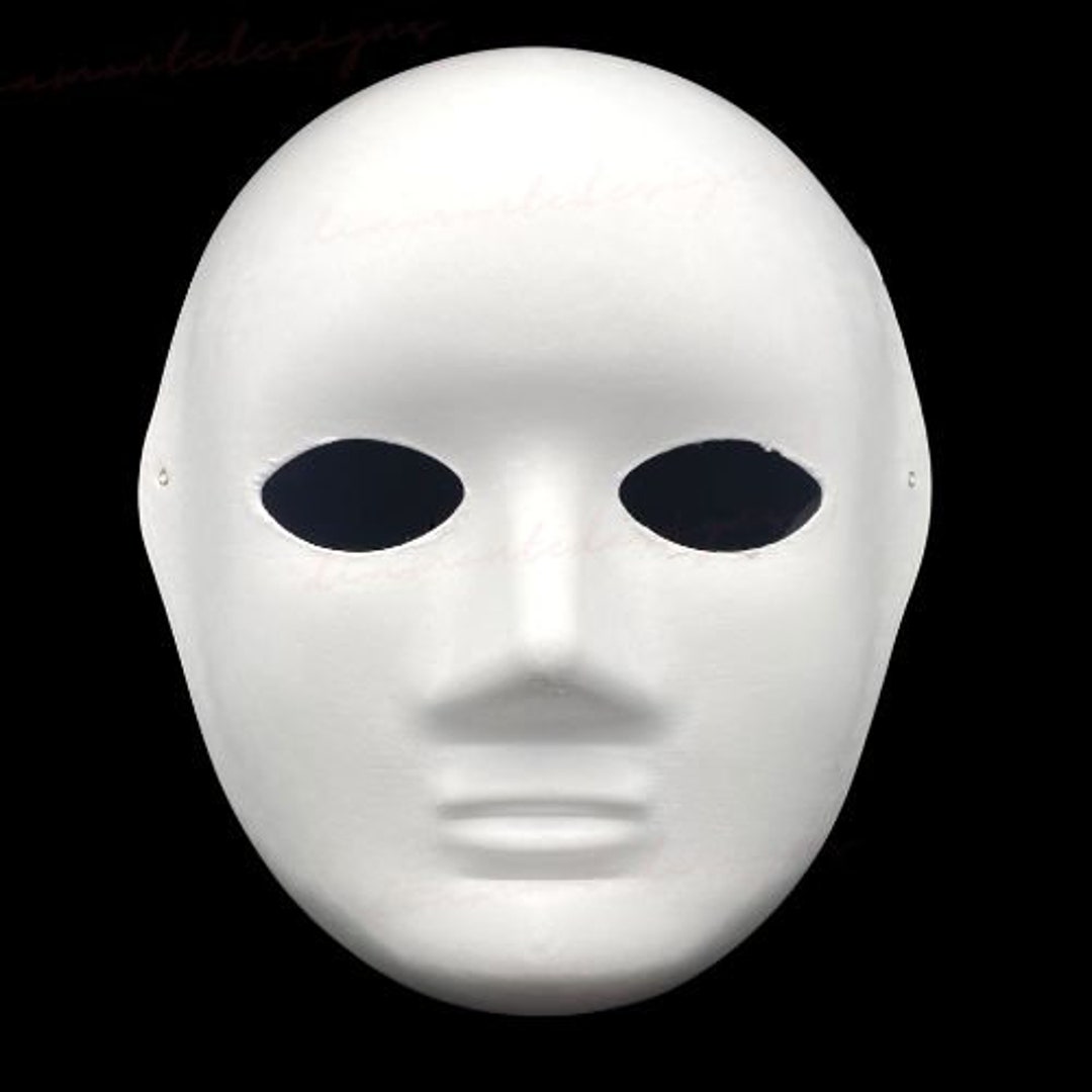 Blank White Biodegradable Full Face Masks Kids Craft Halloween Party