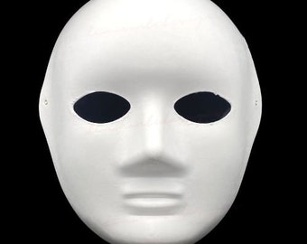 Blank White Biodegradable Full Face Masks Kids Craft Halloween Party Fancy Dress