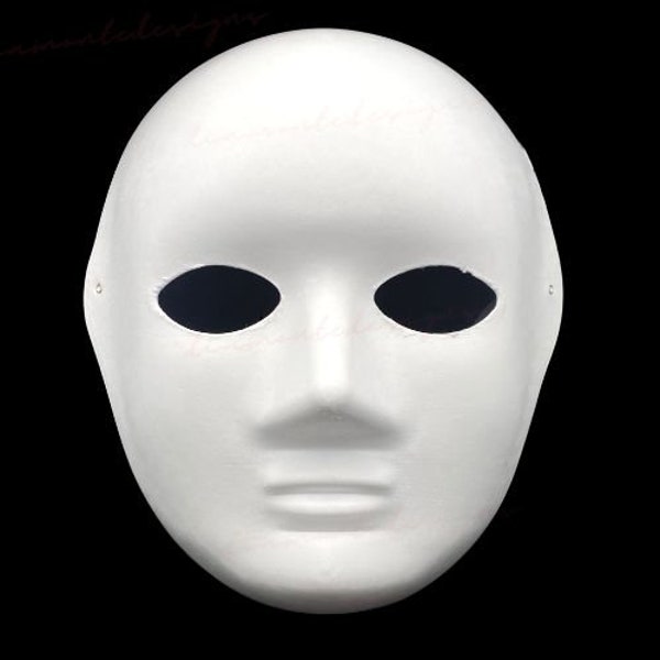 Blank White Biodegradable Full Face Masks Kids Craft Halloween Party Fancy Dress