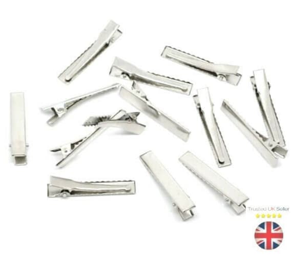 New Silver Prong Alligator Hair Teeth Clips Crocodile Slides Grip Bows Barrette