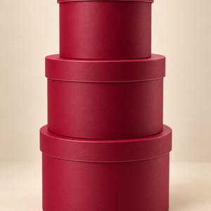 Juego de 3 cajas redondas para sombreros / San Valentín / Día de la Madre / Maceta de diseño / Caja de regalo /