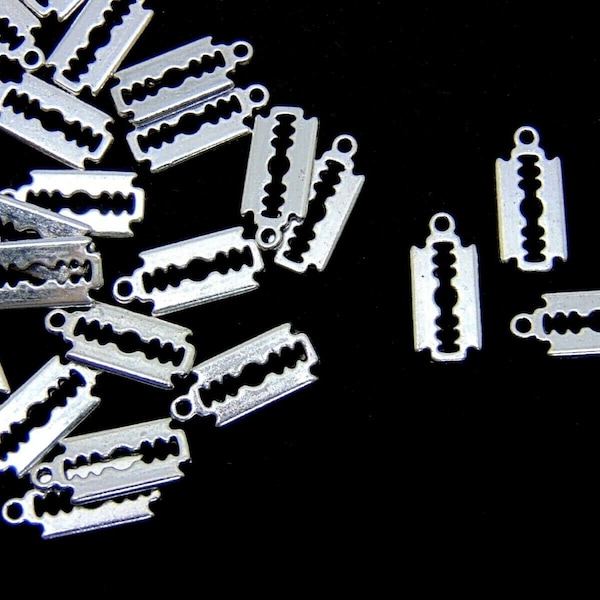 25 pcs - 16mm tibétain argent rasoir lame punk gothique bijoux artisanat perlage C92