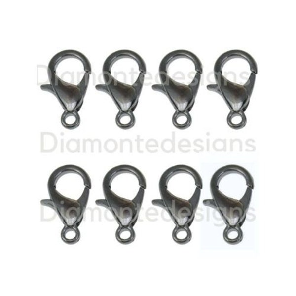 12mm Gun Metal Black Lobster Claw Clasps Jewellery Findings