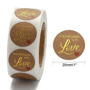Handmade With Love Stickers Etiquetas profesionales hechas a mano para su pedido Sello de sobre Sello comercial España - B13
