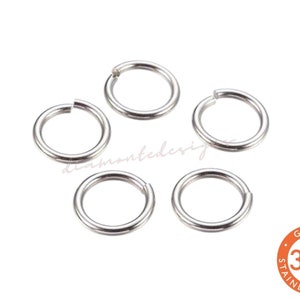 200 Pcs - 10mm Stainless Steel 304 Round Jump Rings Jewellery Findings UK - B230