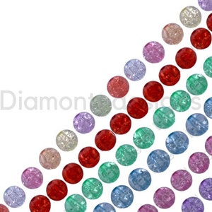 100 Stück - 8mm Premium Qualität Runde Acryl Crackle Perlen - Jewellery Bead UK