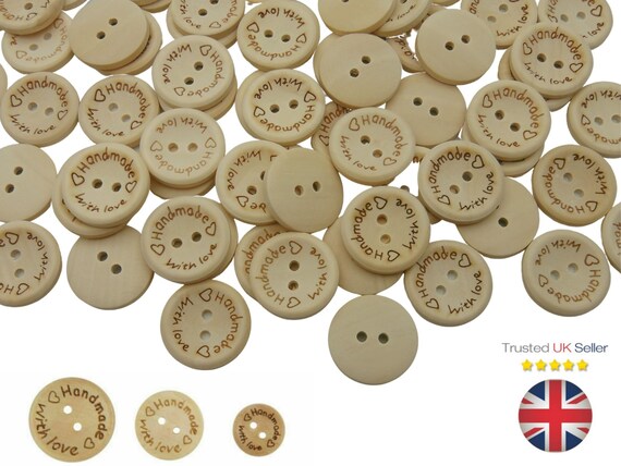 Wood Sewing Buttons Scrapbooking Handmade