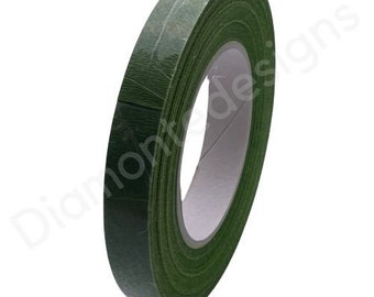 May include: A roll of green floral tape, used for securing stems and creating bouquets.