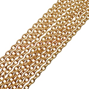 5 Meter Vergoldete Kette 4mm x 3mm Schmuckzubehör Perlen Halskette K12