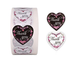 Dank u hart stickers professionele labels met de hand gemaakt voor uw bestelling envelop seal zakelijke zegels UK - C329