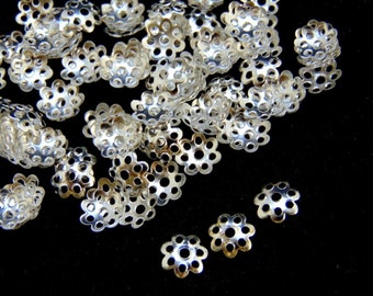 Silver Plated 6mm Bead Caps Jewellery Craft Beading Findings