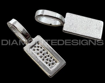 10 piezas - Colgante rectangular de plata tibetana con pegamento en fianzas de 21 mm x 7 mm Cabujón G21