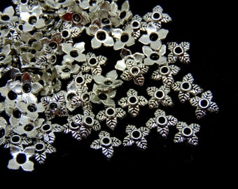 Tibetan Silver Dainty 6mm Flower Bead Caps Jewellery Craft Beading UK