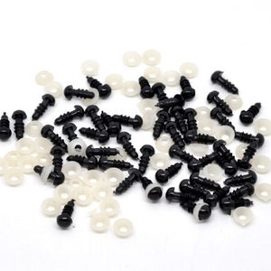 May include: A large quantity of black plastic safety eyes with white plastic washers. The eyes are for craft projects and come in a variety of sizes.