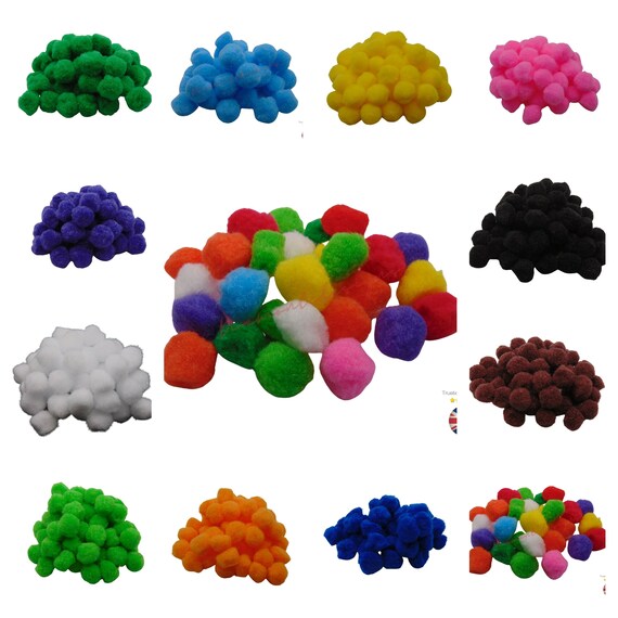 Single Pom poms - Red: 25mm Single Pom poms - Red: 25mm