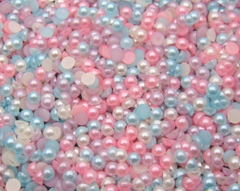 Flat Back Pearl Rhinestones Gems Pears Beads DIY Handmade Craft Accessory 