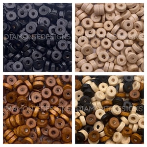 200 pcs 8mm Round Wooden Rondelle Spacer Beads Jewellery Natural Craft Beading UK