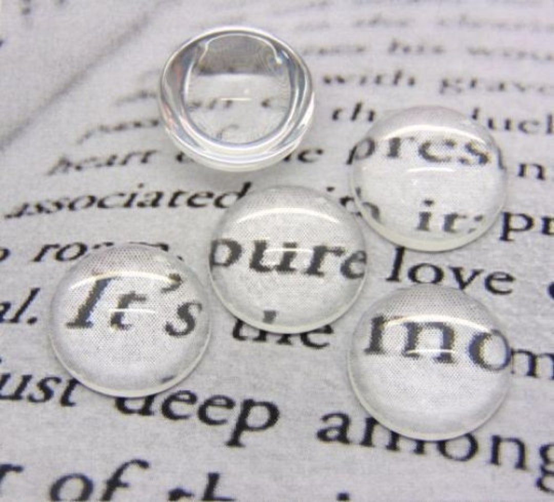 HAUTOCO Cabochons Ronds En Verre Transparent Pour Pendentifs Camée