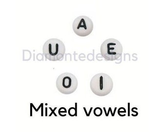 VOWELS ONLY Alphabet Beads, Beads, Letter Beads, DIY, Kid Crafts 