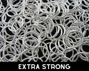 50 Pcs - Extra Large Jump Rings STRONG Silver Plated 10mm 12mm 14mm 16mm 18mm