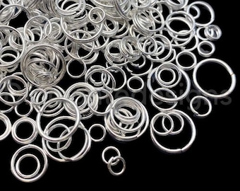 Silver Plated Mixed Size Jump & Split Rings Jewellery Findings Craft Beading UK