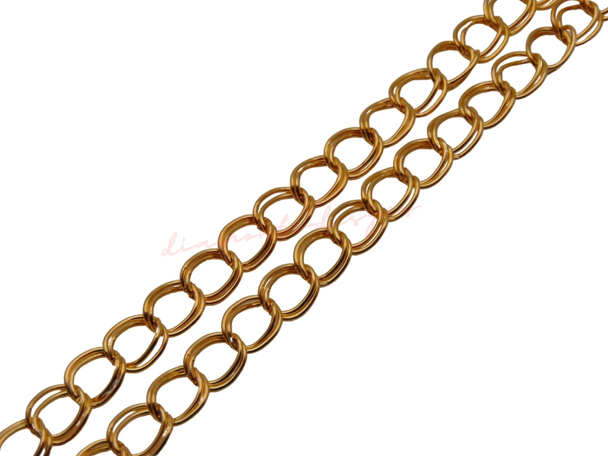 400cm Of Gold Plated Double Loop Link Chain 7.5mm x 8mm Links Etsy
