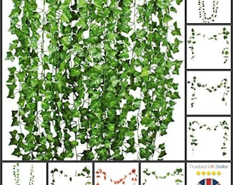 5 x 8ft Artificial Trailing Ivy Vine Leaf Garland Fern Greenery Plants Foliage UK